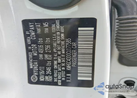 2012 Hyundai Genesis 3.8L z USA, uszkodzony, nr VIN KMHGC4DD0CU177585